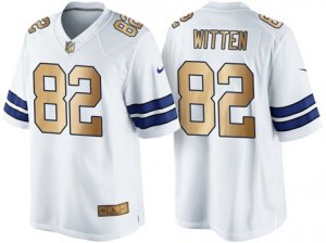 Nike Dallas Cowboys #82 Jason Witten White 2016 Christmas Gold Mens NFL Game Edition Jersey