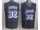 nba los angeles lakers #32 johnson black leopard print[2014 new]