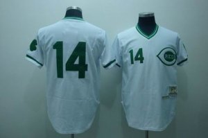 mlb cincinnati reds #14 rose m&n white/green