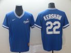 Dodgers #22 Clayton Kershaw Blue Throwback Jersey