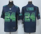 2015 New Nike Seattle Seahawks #24 Lynch Navy Blue Strobe Jerseys(Limited)