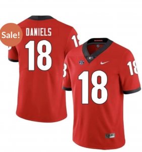 Men Georgia Bulldogs #18 DANIELS RED Stitched NCAA Nike