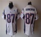 Nike Patriots #87 Rob Gronkowski White With Hall of Fame 50th Patch NFL Elite Jersey