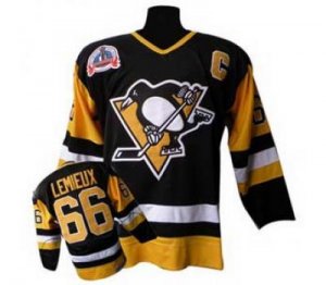 nhl pittsburgh penguins #66 lemieux m&n black[ccm]