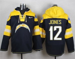 Nike San Diego Chargers #12 Jacoby Jones Navy Blue Player Pullover Hoodie