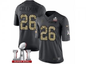 Youth Nike Atlanta Falcons #26 Tevin Coleman Limited Black 2016 Salute to Service Super Bowl LI 51 NFL Jersey