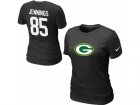 Women Nike Green Bay Packers #85 JENNNGS Name & Number T-Shirt black