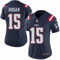 Women's Nike New England Patriots #15 Chris Hogan Limited Navy Blue Rush NFL Jersey
