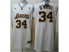 nba los angeles lakers #34 o`neal white[revolution 30 swingman]