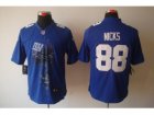 Nike NFL New York Giants #88 Hakeem Nicks Blue Jerseys(Helmet Tri-Blend Limited)
