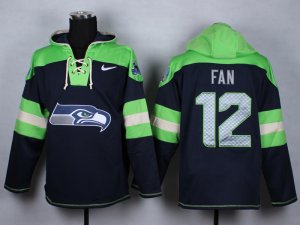 Nike Seattle Seahawks #12 Fan Platinum blue- green jerseys[pullover hooded sweatshirt]