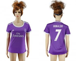 Womens Real Madrid #7 Ronaldo Away Soccer Club Jersey