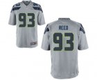 Men's Nike Seattle Seahawks #93 Jarran Reed Game Grey Alternate NFL Jersey