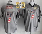 Nike Denver Broncos #7 John Elway Grey Super Bowl 50 Men Stitched NFL Elite USA Flag Fashion Jersey