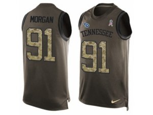 Nike Tennessee Titans #91 Derrick Morgan Limited Green Salute to Service Tank Top NFL Jersey
