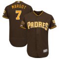 Padres #7 Manuel Margot Brown 50th Anniversary and 150th Patch FlexBase Jersey