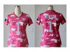 Nike women jerseys carolina panthers #1 cam newton pink[fashion camo]