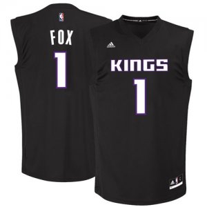 Kings #1 De\'Aaron Fox Black 2017 NBA Draft 1 Pick Replica Jersey
