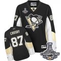 Womens Reebok Pittsburgh Penguins #87 Sidney Crosby Premier Black Home 2016 Stanley Cup Champions NHL Jersey