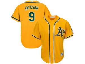 Youth Oakland Athletics #9 Reggie Jackson Gold Cool Base Stitched MLB Jersey