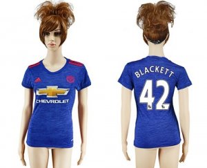 Womens Manchester United #42 Blackett Away Soccer Club Jersey