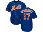 Mens Majestic New York Mets #17 Keith Hernandez Authentic Royal Blue Team Logo Fashion Cool Base MLB Jersey