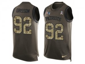 Mens Nike New England Patriots #92 Geneo Grissom Limited Green Salute to Service Tank Top NFL Jersey