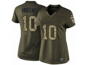 Women Nike Philadelphia Eagles #10 Mack Hollins Limited Green Salute to Service NFL Jersey