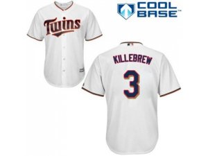 Youth Minnesota Twins #3 Harmon Killebrew White Cool Base Stitched MLB Jersey