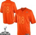 Nike Denver Broncos #18 Peyton Manning Orange Super Bowl XLVIII NFL Drenched Limited Jersey