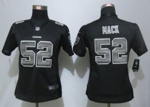 Women Nike Oakland Raiders #52 Mack Black Strobe Jerseys