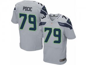 Mens Nike Seattle Seahawks #79 Ethan Pocic Elite Grey Alternate NFL Jersey