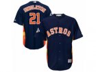 Youth Majestic Houston Astros #21 Jon Singleton Replica Navy Blue Alternate 2017 World Series Bound Cool Base MLB Jersey