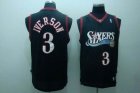 nba fans philadelphia 76ers #3 iverson swingman black