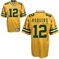 nfl green bay packers #12 aaron rodgers yellow