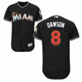 Mens Majestic Miami Marlins #8 Andre Dawson Black Flexbase Authentic Collection MLB Jersey