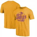 Los Angeles Lakers Fanatics Branded Gold Surf Rider Hometown Collection Tri-Blend T-Shirt