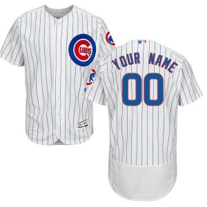2016 Men Chicago Cubs Majestic White Flexbase Authentic Collection Custom Jersey