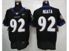 Nike Baltimore Ravens #92 Haloti Ngata black jerseys[Elite Art Patch]