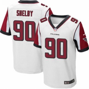 Mens Nike Atlanta Falcons #90 Derrick Shelby Elite White NFL Jersey