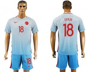 Turkey #18 Erkin Away Soccer Country Jersey