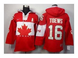 nhl jerseys team canada #16 toews red[2014 winter olympics][pullover hooded sweatshirt][patch A]