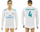 2017-18 Real Madrid 4 SERGIO RAMOS Home Long Sleeve Thailand Soccer Jersey