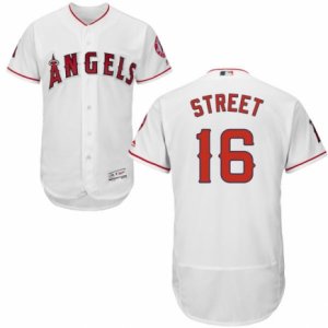 Men\'s Majestic Los Angeles Angels of Anaheim #16 Huston Street White Flexbase Authentic Collection MLB Jersey