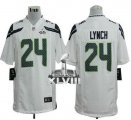 Nike Seattle Seahawks #24 Marshawn Lynch White Super Bowl XLVIII NFL Game Jersey