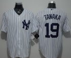 New York Yankees #19 Masahiro Tanaka White Strip New Cool Base Stitched Baseball Jersey