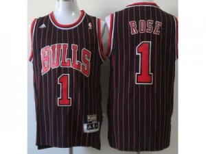 NBA Chicago Bulls #1 Derrick Rose Black Red(Strip Revolution 30 Swingman)