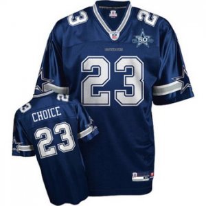 nfl dallas cowboys #23 tashard choice blue[50th patch]