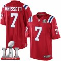 Youth Nike New England Patriots #7 Jacoby Brissett Elite Red Alternate Super Bowl LI 51 NFL Jersey