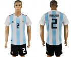 Argentina 2 MERCADO Home 2018 FIFA World Cup Soccer Jersey